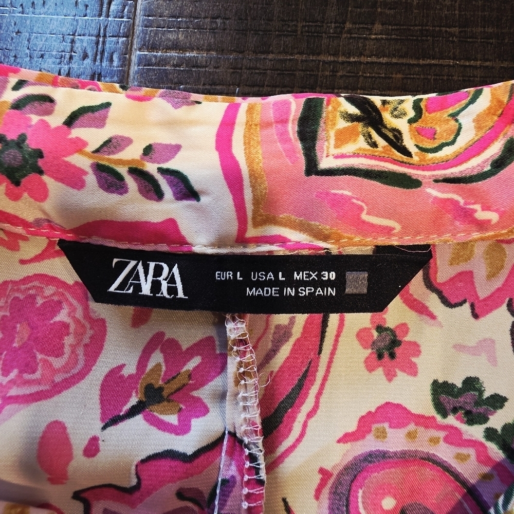 Zara Pink Paisley Women's Blouse - Picture 6 of 7